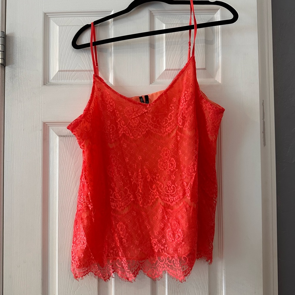 Maurices coral lace camisole